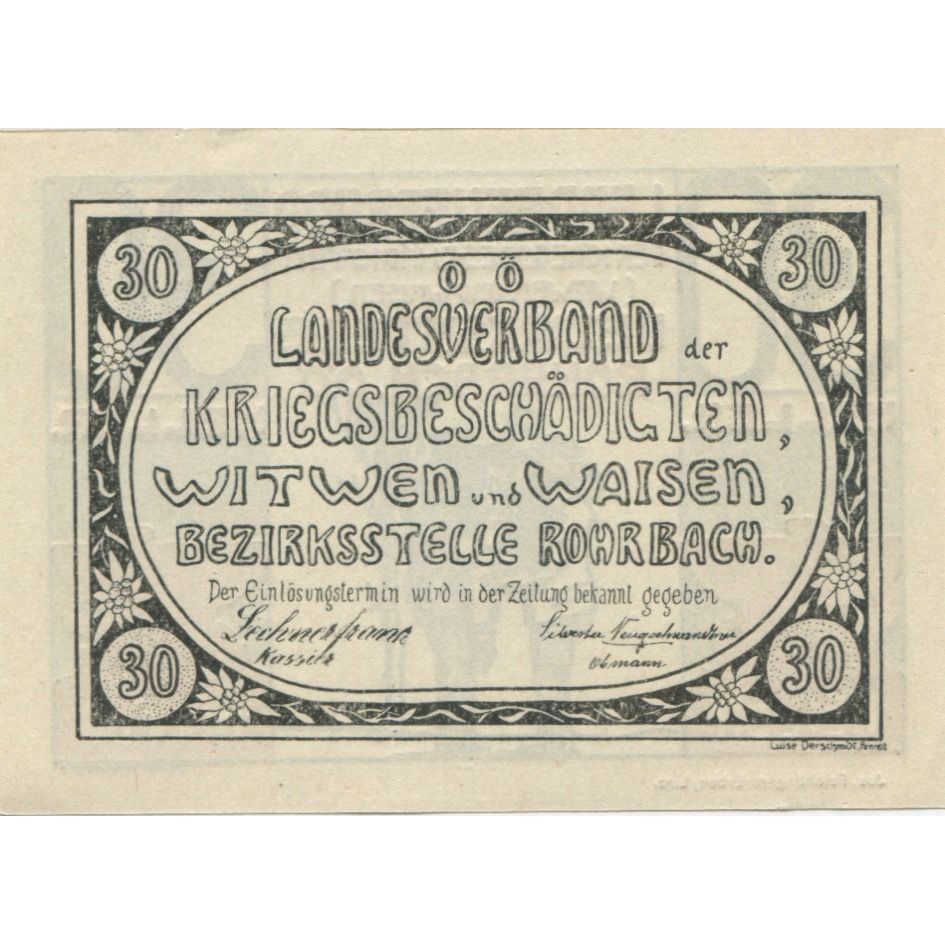 Billete, Austria, Rohrbach, 30 Heller, soldat, 1920, SC, Mehl:FS 842