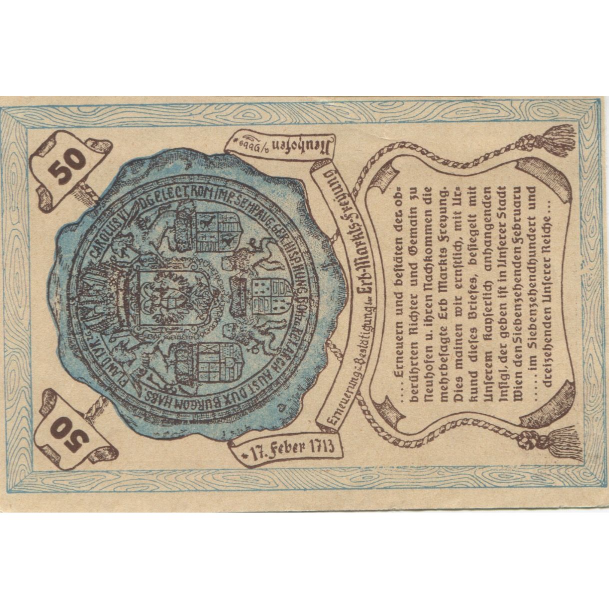 Billete, Austria, Neuhofen, 50 Heller, épée 1920-12-31, SC, Mehl:FS 651a