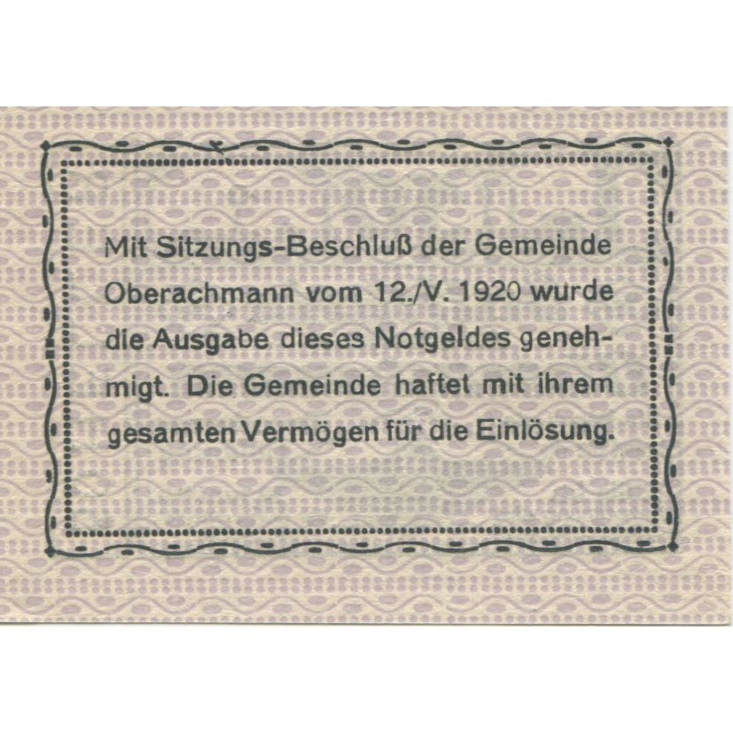 Billete, Austria, Oberachmann, 50 Heller, Usine 1921-06-30, SC, Mehl:FS 680a
