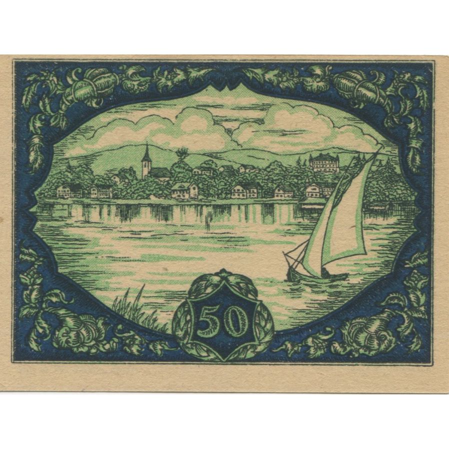 Billete, Austria, Attersee, 50 Heller, voilier, 1920, SC, Mehl:FS 988a