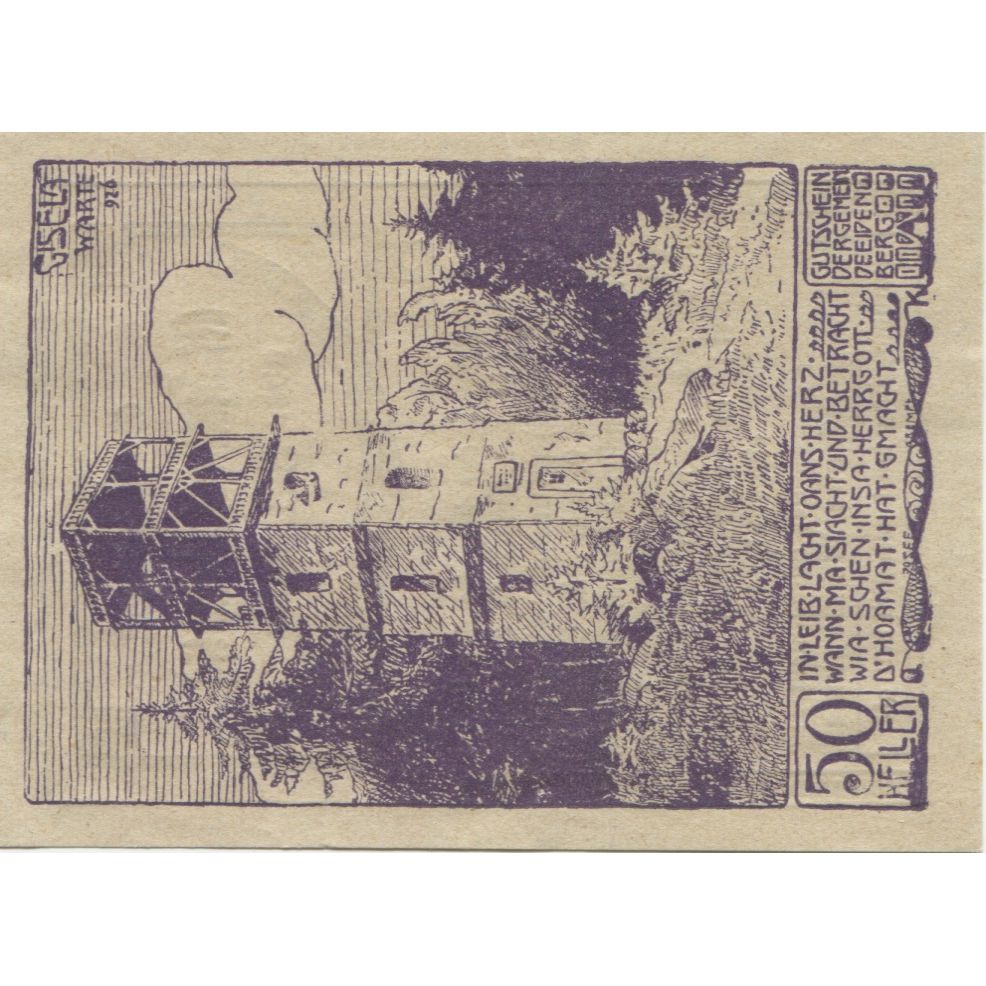 Billete, Austria, Eidenberg, 50 Heller, Monument 1920-10-31, SC Mehl:FS 168Ia