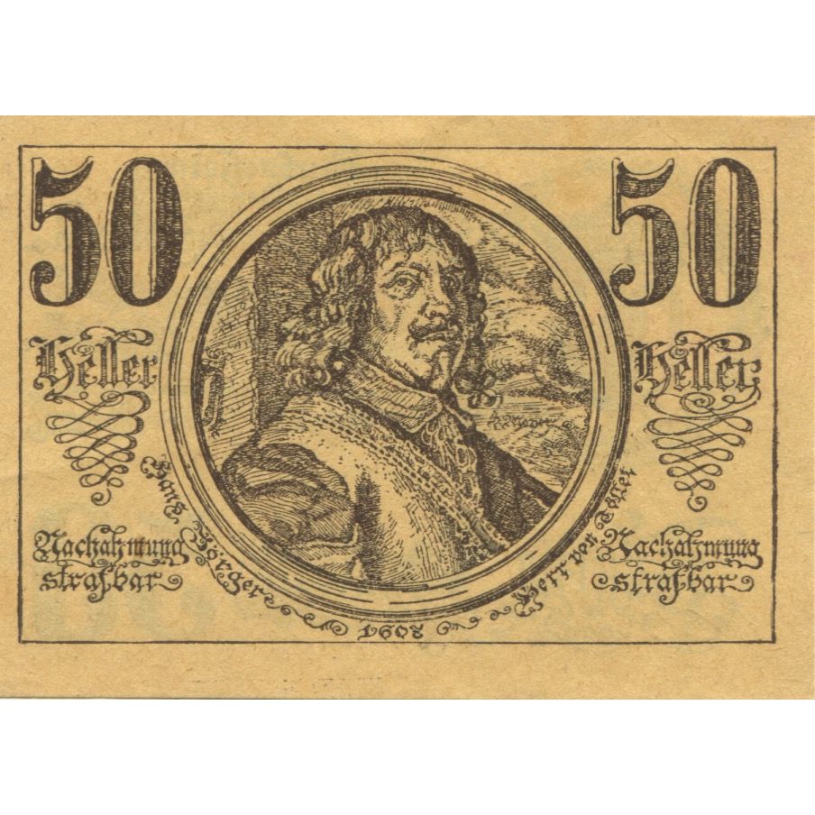 Billete, Austria, St Georgen, 50 Heller, Blason 1921-06-30, SC, Mehl:FS 890