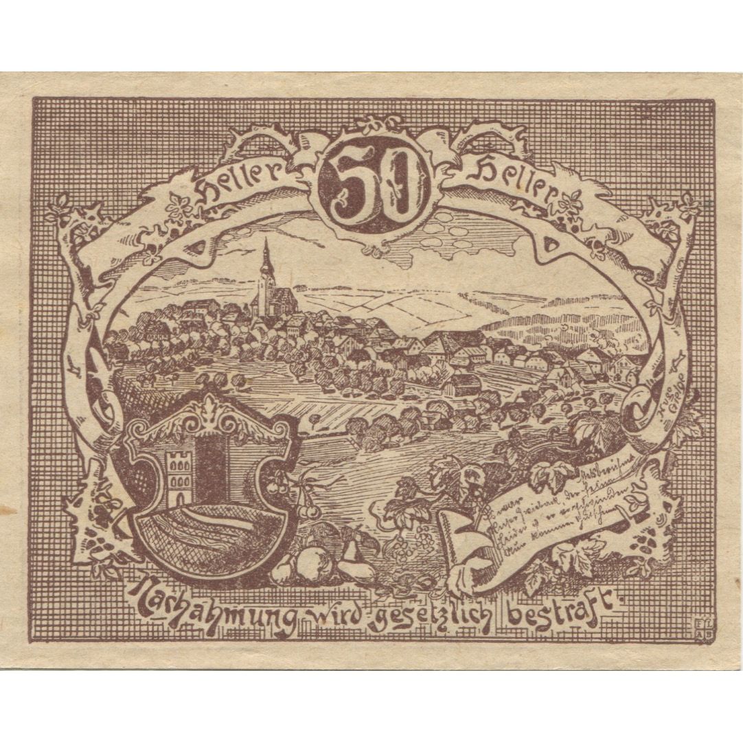 Billete, Austria, Gramastetten, 50 Heller, paysage 1920-05-01, SC Mehl:FS 256