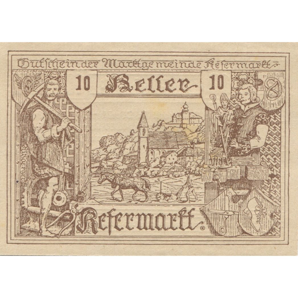 Billete, Austria, Refermartt, 10 Heller, paysage, 1921, SC, Mehl:FS 692V