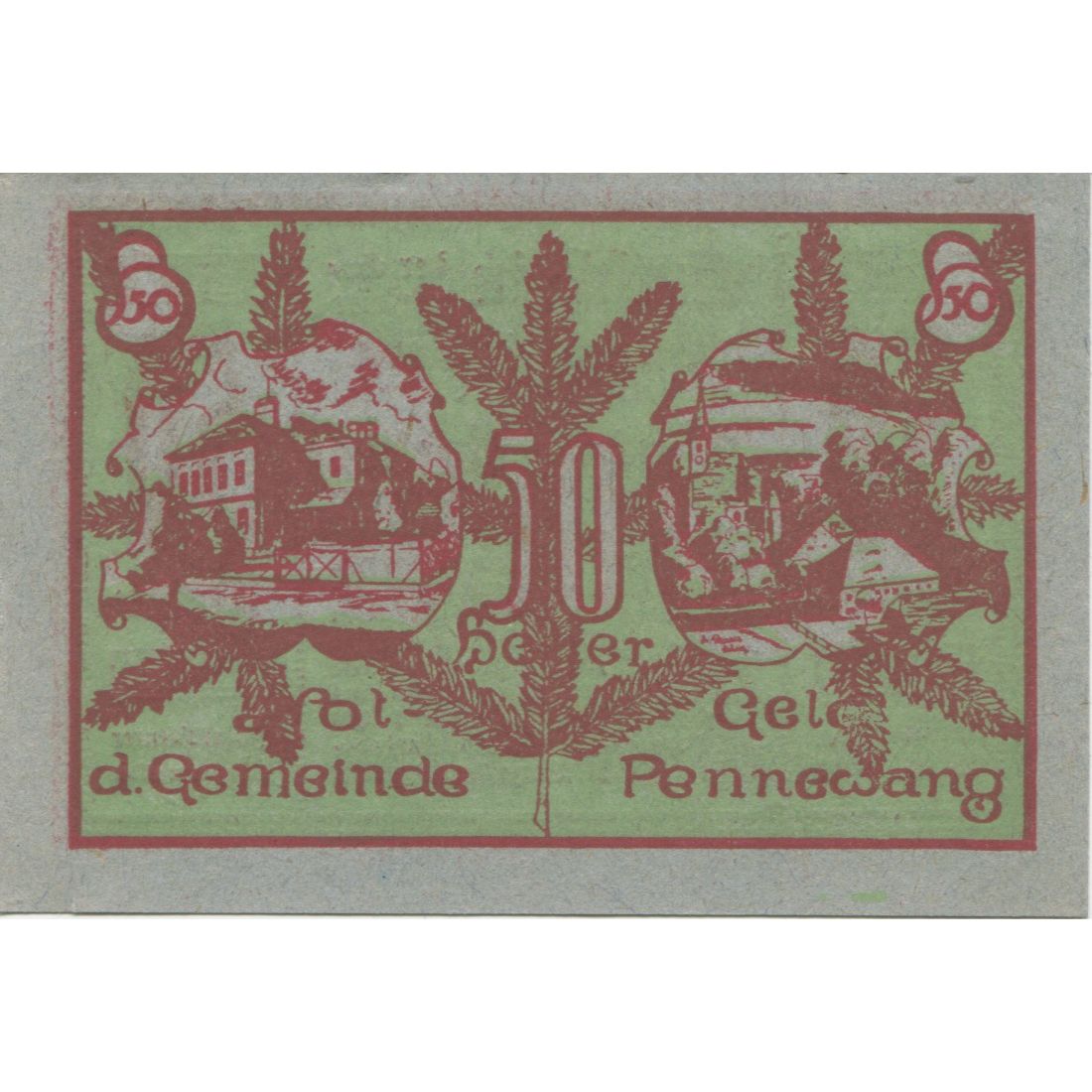 Billete, Austria, Pennewang, 50 Heller, Fleur 1920-12-31, SC Mehl:FS 727a