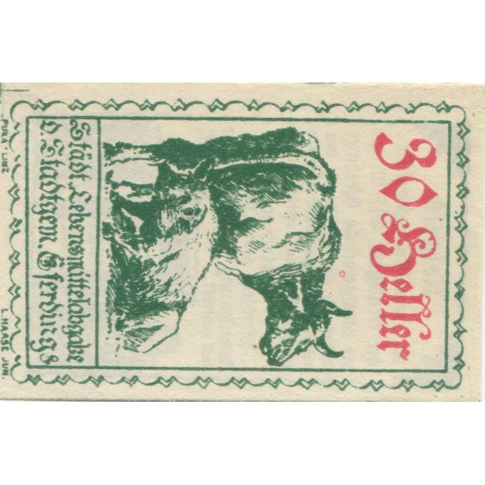 Billete, Austria, Eferding, 30 Heller, vache 1920-06-01, SC Mehl:FS 152Va