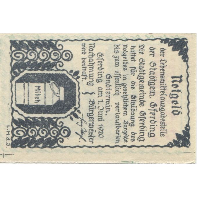 Billete, Austria, Eferding, 30 Heller, vache 1920-06-01, SC Mehl:FS 152Va