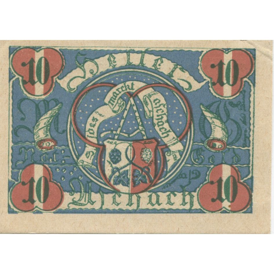 Billete, Austria, Aschach, 10 Heller, Blason, 1920, SC, Mehl:FS 53IIb20
