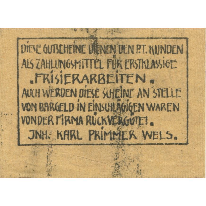 Billete, Austria, Frisier, 20 Heller, Texte, 1920 EBC, Mehl:FS 1169b