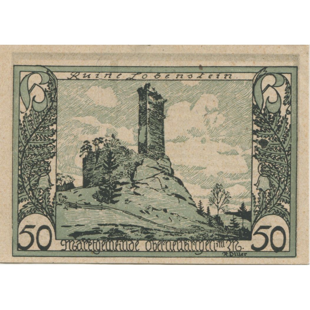Billete, Austria, Oberneukirchen, 50 Heller, épée, 1920, SC, Mehl:FS 691b