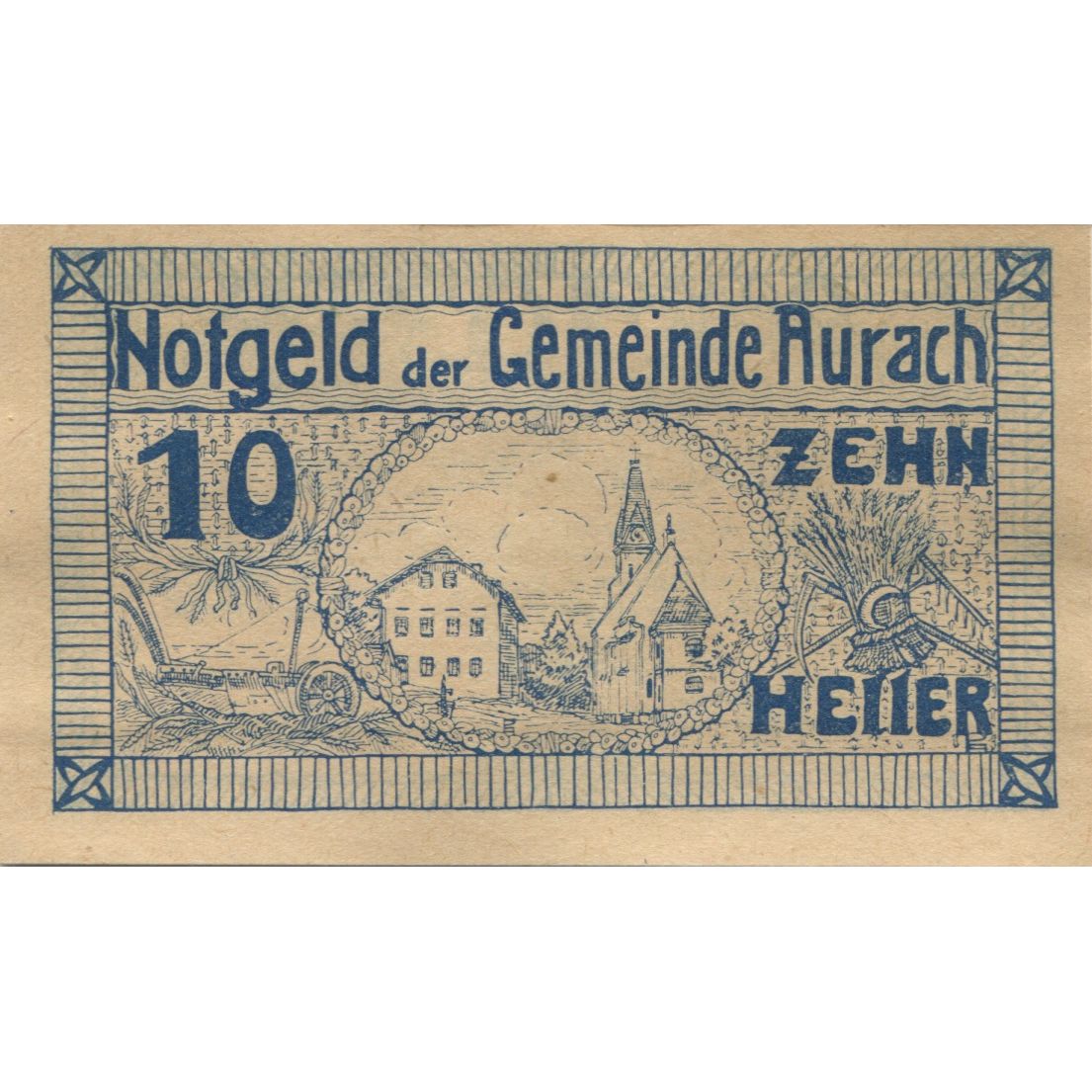 Billete, Austria, Aurach, 10 Heller, village 1920-04-27, SC, Mehl:FS 68a