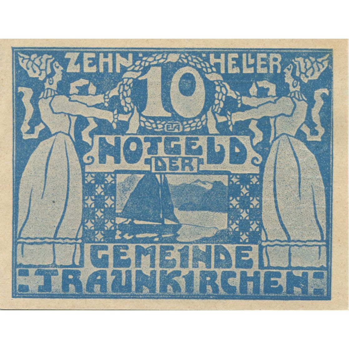 Billete, Austria, Traunkirchen, 10 Heller, voilier, 1920, SC, Mehl:FS 1081