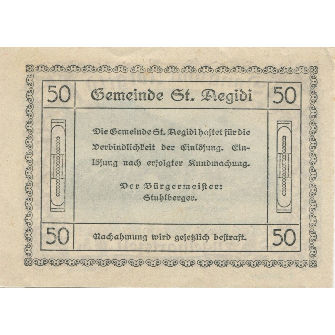 Billete, Austria, Engelhartszell, 50 Heller, fleuve, 1920, SC, Mehl:FS 127f