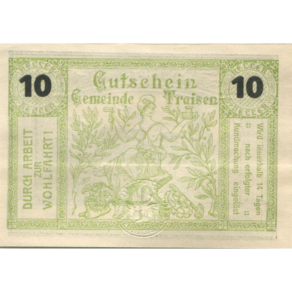 Billete, Austria, Traisen, 10 Heller, Usine, 1920, SC, Mehl:FS 1076IIa