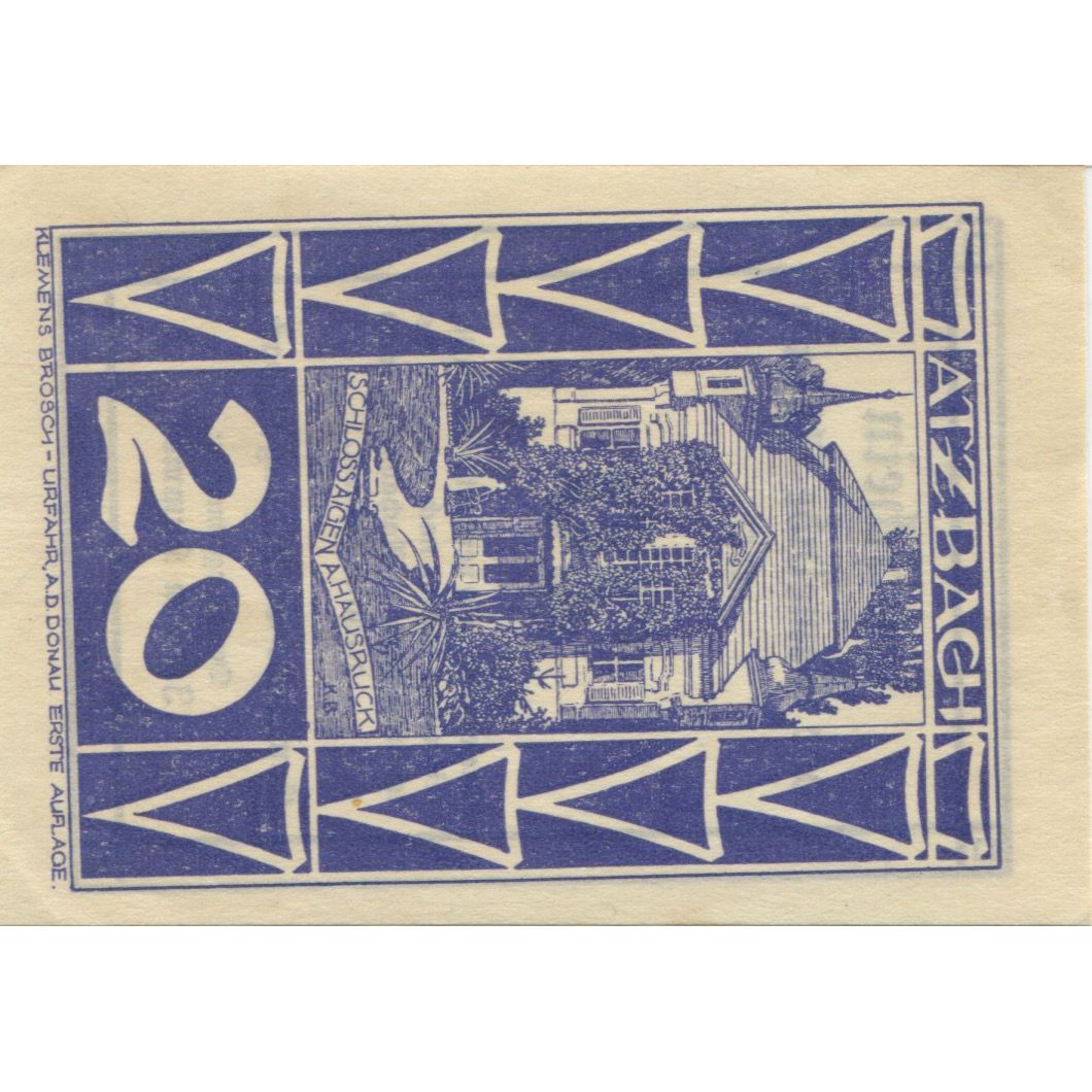 Billete, Austria, Atzbach, 20 Heller, Eglise, 1920, SC, Mehl:FS 62a