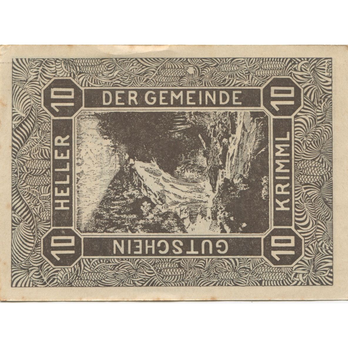 Billete, Austria, Krimml, 10 Heller, village 1920-12-31, EBC, Mehl:FS 483a