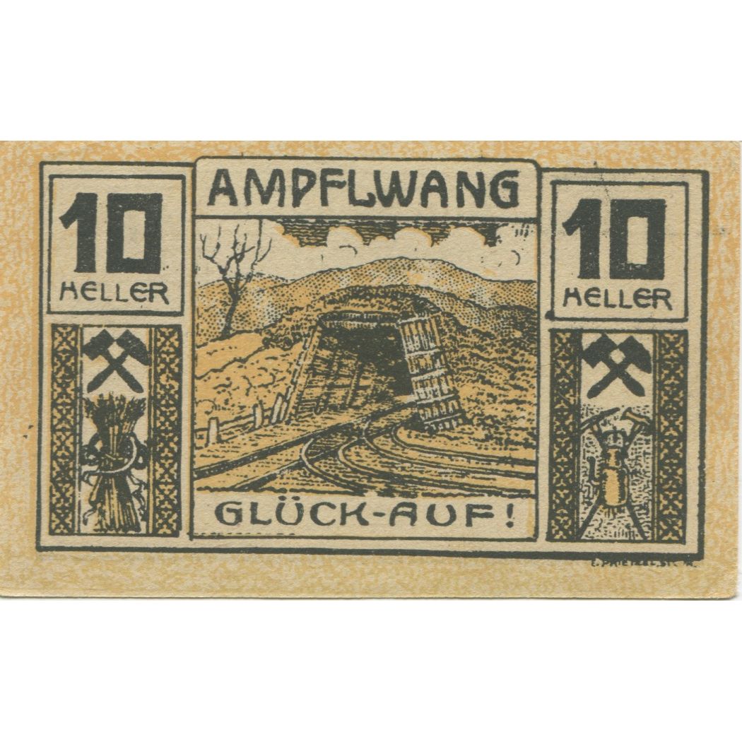 Billete, Austria, Ampflwang, 10 Heller, Mine, 1920, 1920-12-31, SC, Mehl:FS 36a