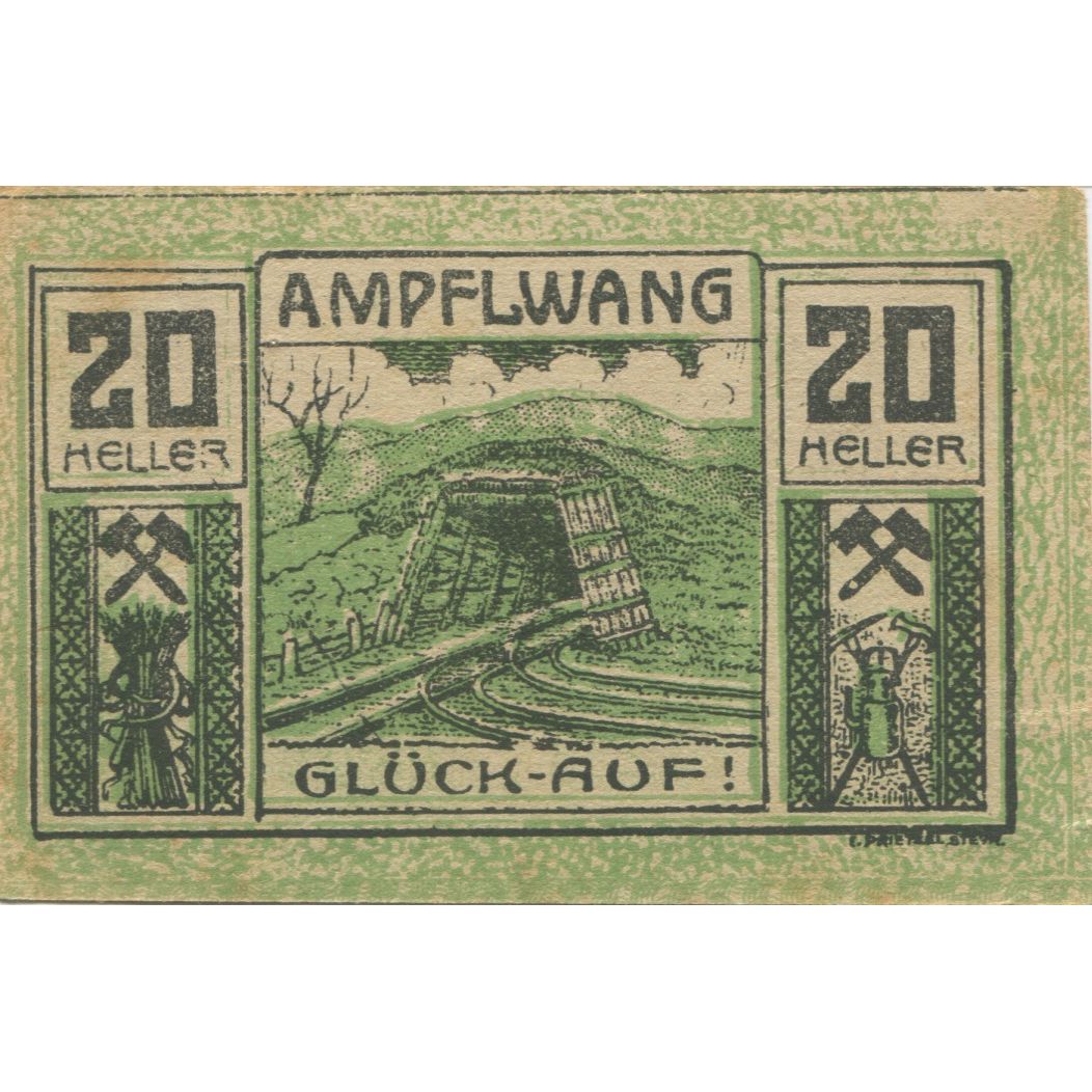 Billete, Austria, Ampflwang, 20 Heller, Mine, 1920, 1920-12-31, MBC, Mehl:FS 36a