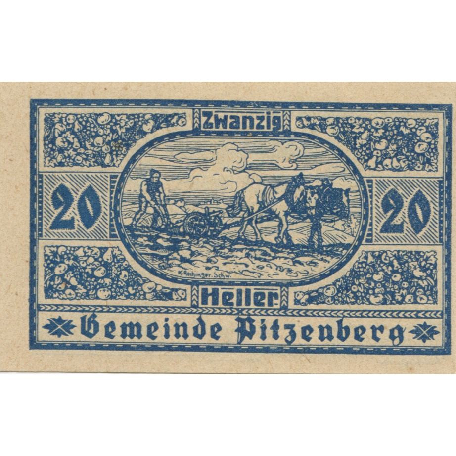 Billete, Austria, Pitzenberg, 20 Heller, champs 1920-10-01, SC, Mehl:FS 753