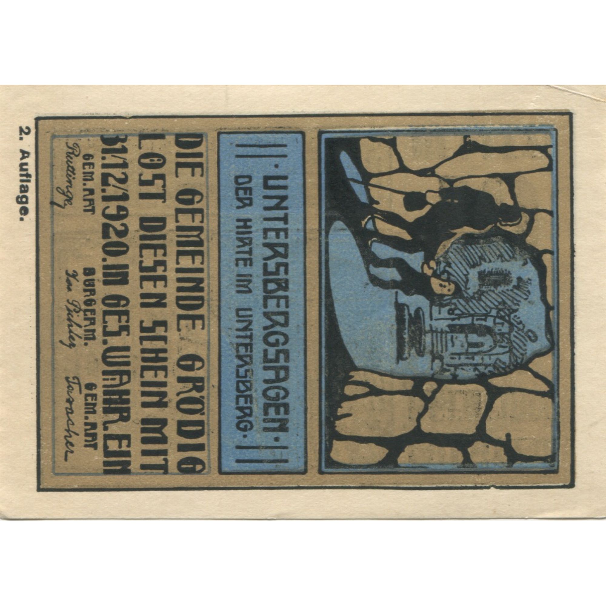 Billete, Austria, Grödig, 10 Heller, personnage 1920-12-31, SC, Mehl:FS 290c