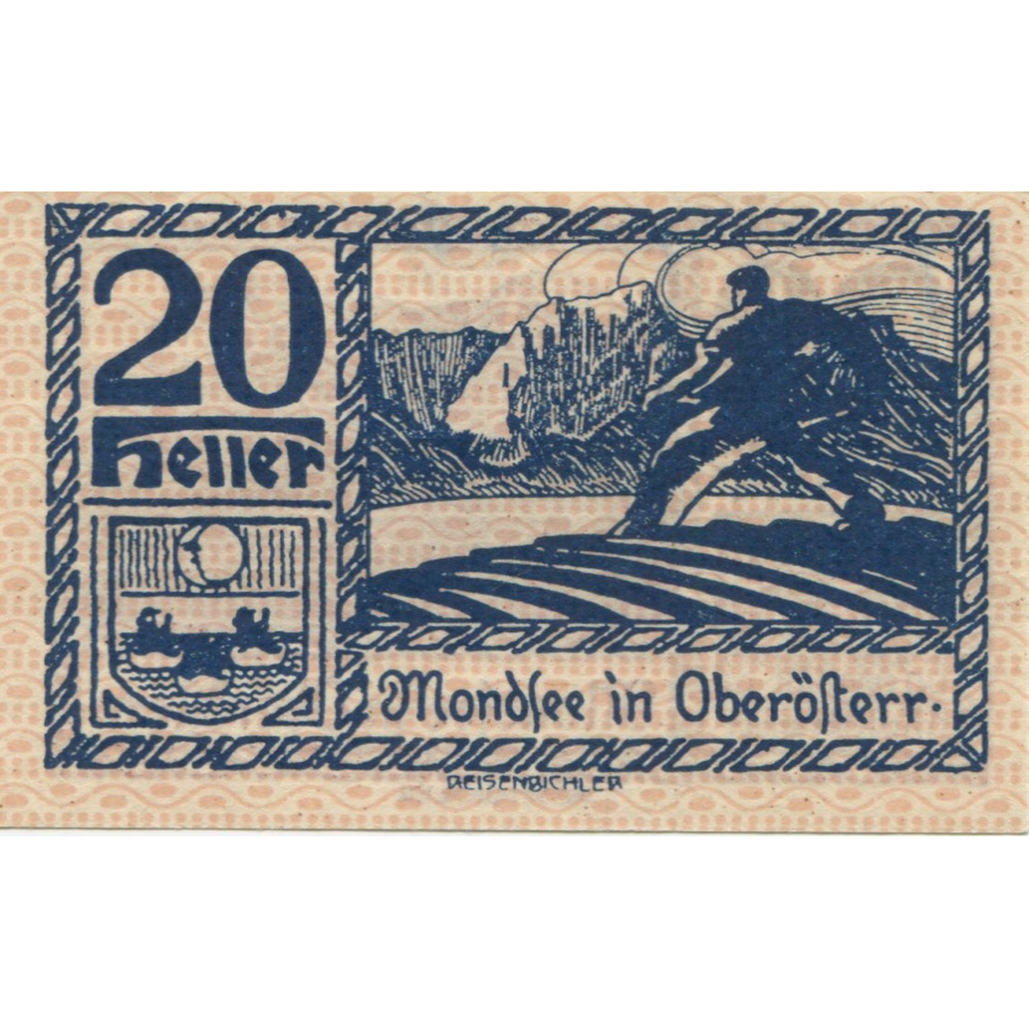 Billete, Austria, Mondsee, 20 Heller, champs 1920-12-31, SC Mehl:FS 626a1