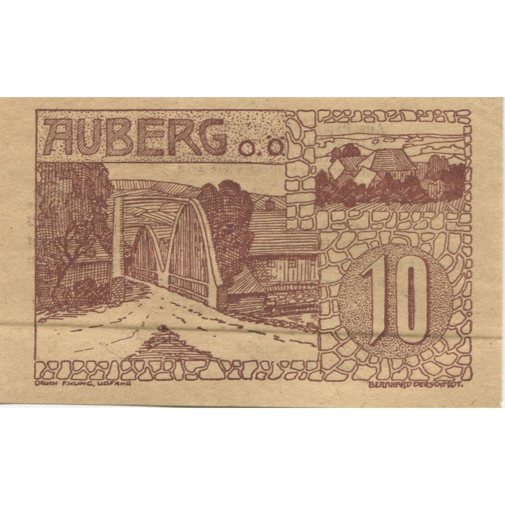 Billete, Austria, Auberg, 10 Heller, ferme, 1920, 1920-06-13, SC, Mehl:FS 66aA