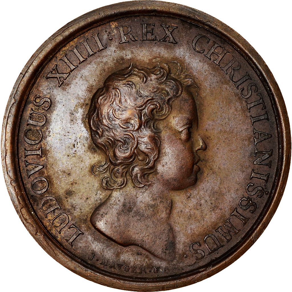 France, Medal, Louis XIV, Prise de Gravelines, History, 1644, Mauger, 