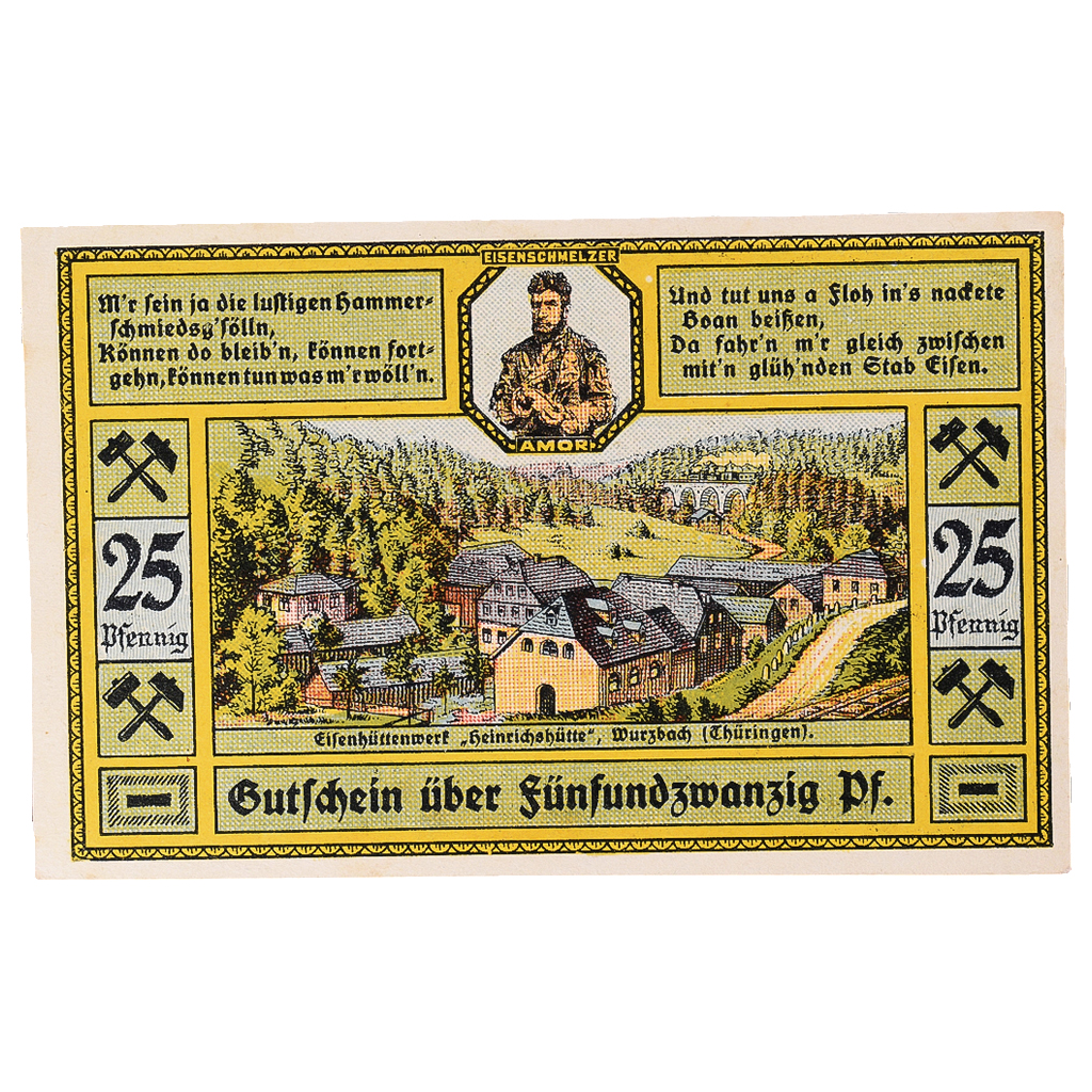 Banknote, Germany, Wurzbach, 25 Pfennig, paysage, 1921, UNC(63) Mehl:1459.1