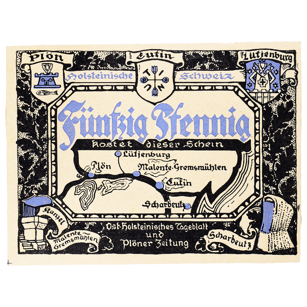 Banknote, Germany, Lutjenburg, 50 Pfennig, château, 1921, UNC(63), Mehl:1063.2