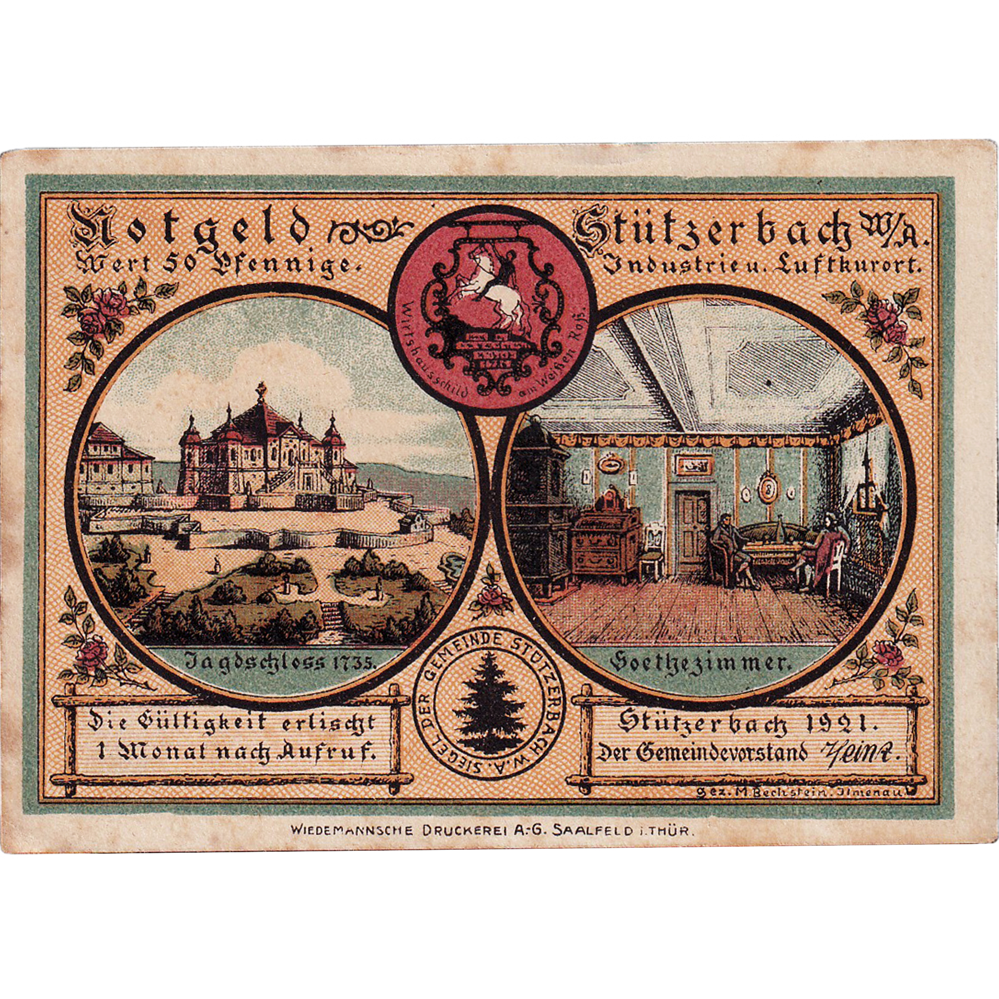 Billet, Allemagne, Stützerbach, 50 Pfennig, danse, 1921, SPL, Mehl:1287.1