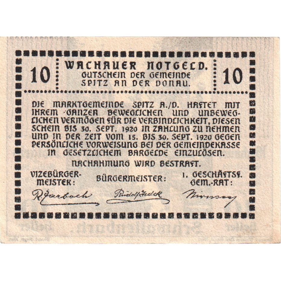 Austria, Schwallenbach, 10 Heller, Eglise 1920-09-30, UNC(63), Mehl:FS 1122