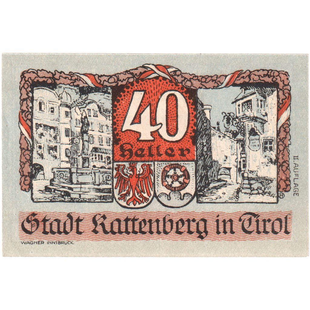 Austria, Rattenberg, 40 Heller, place, 1920, 1920-12-31, UNC, Mehl:FS 821I