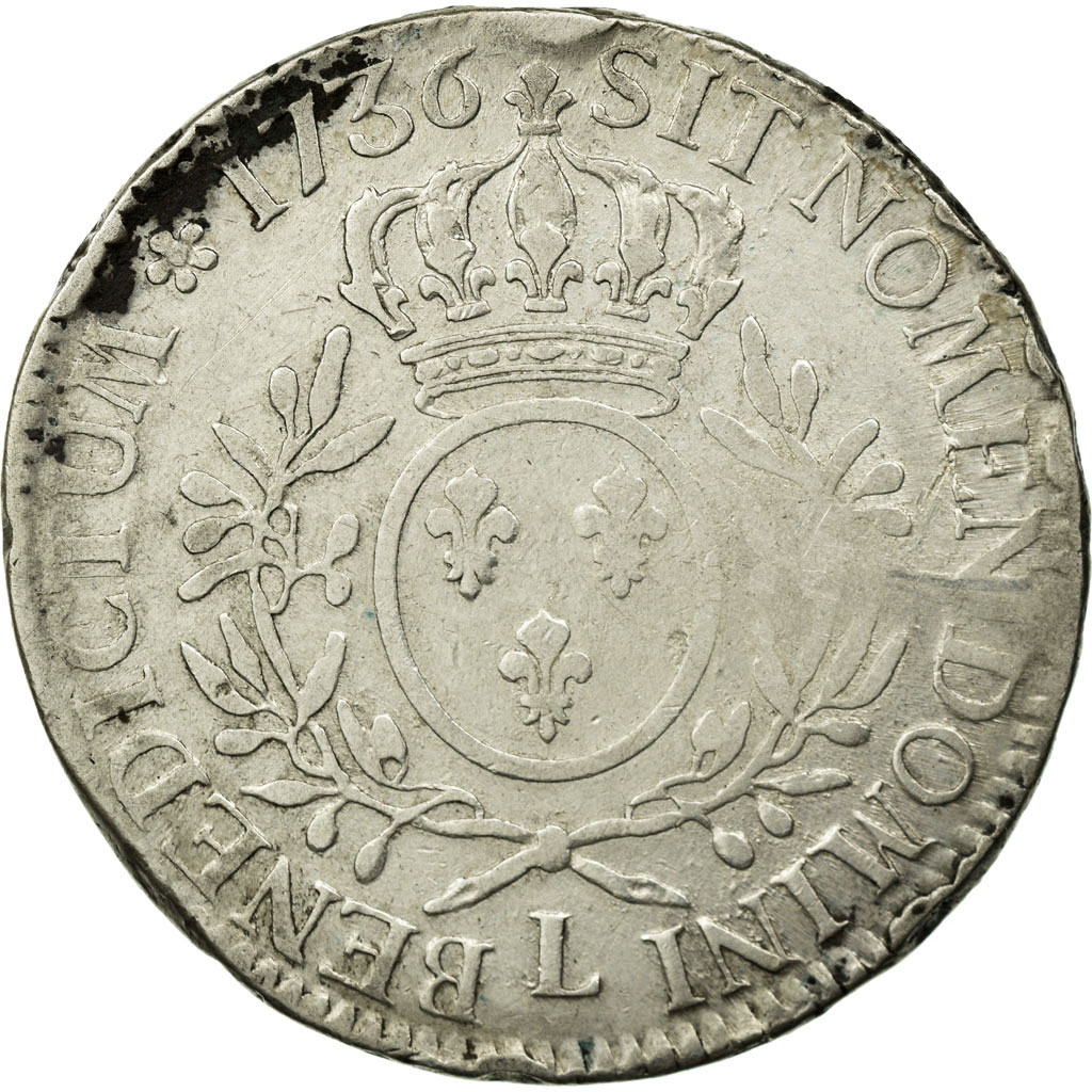 Coin, France, Louis XV, Écu aux branches d'olivier, Ecu, 1736, Bayonne