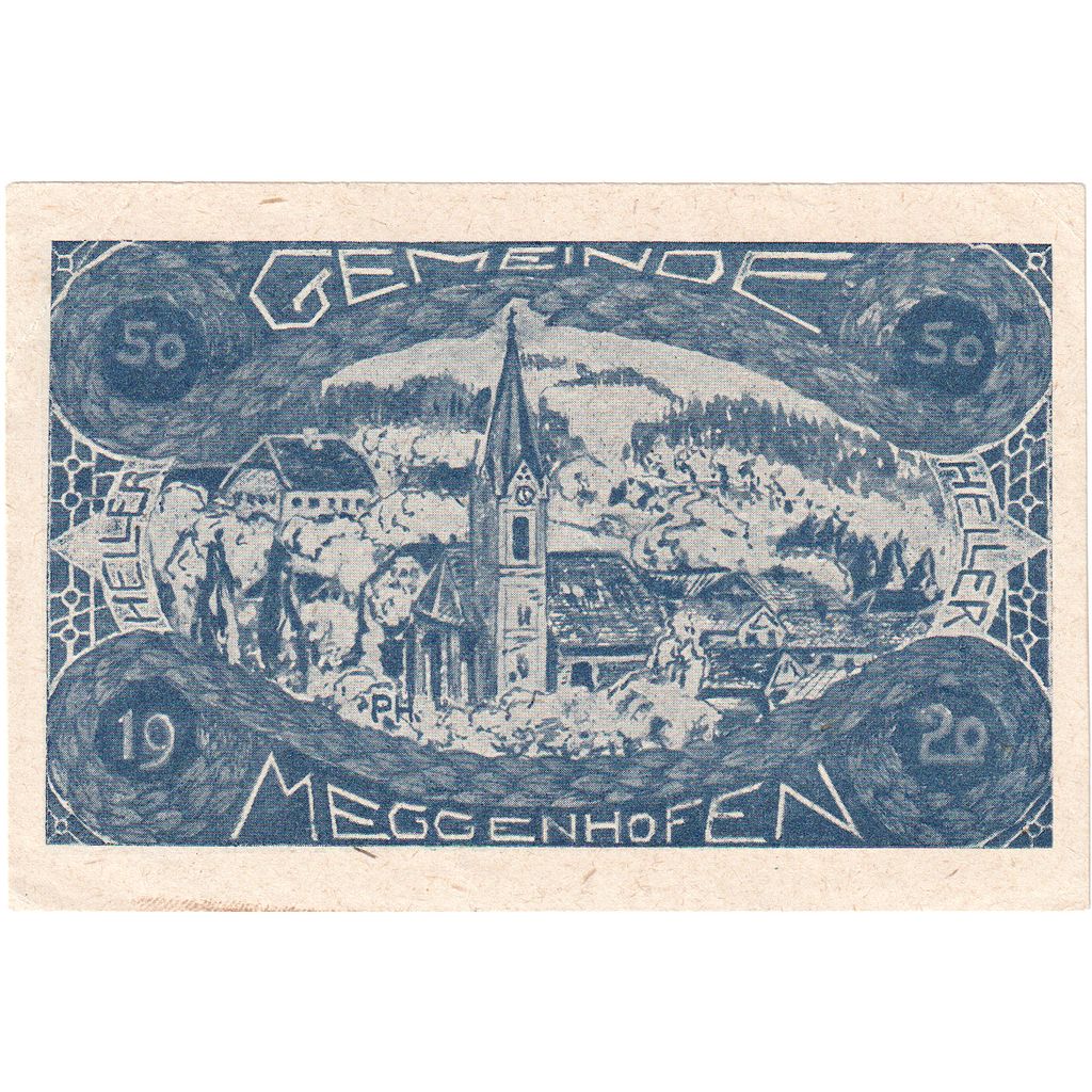 Austria, Meggenhofen, 50 Heller, 1920-12-31, UNC