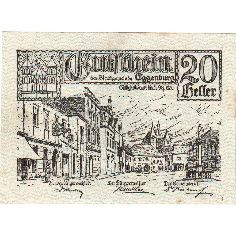 Austria, Eggenburg, 20 Heller, 1920-12-31, EF