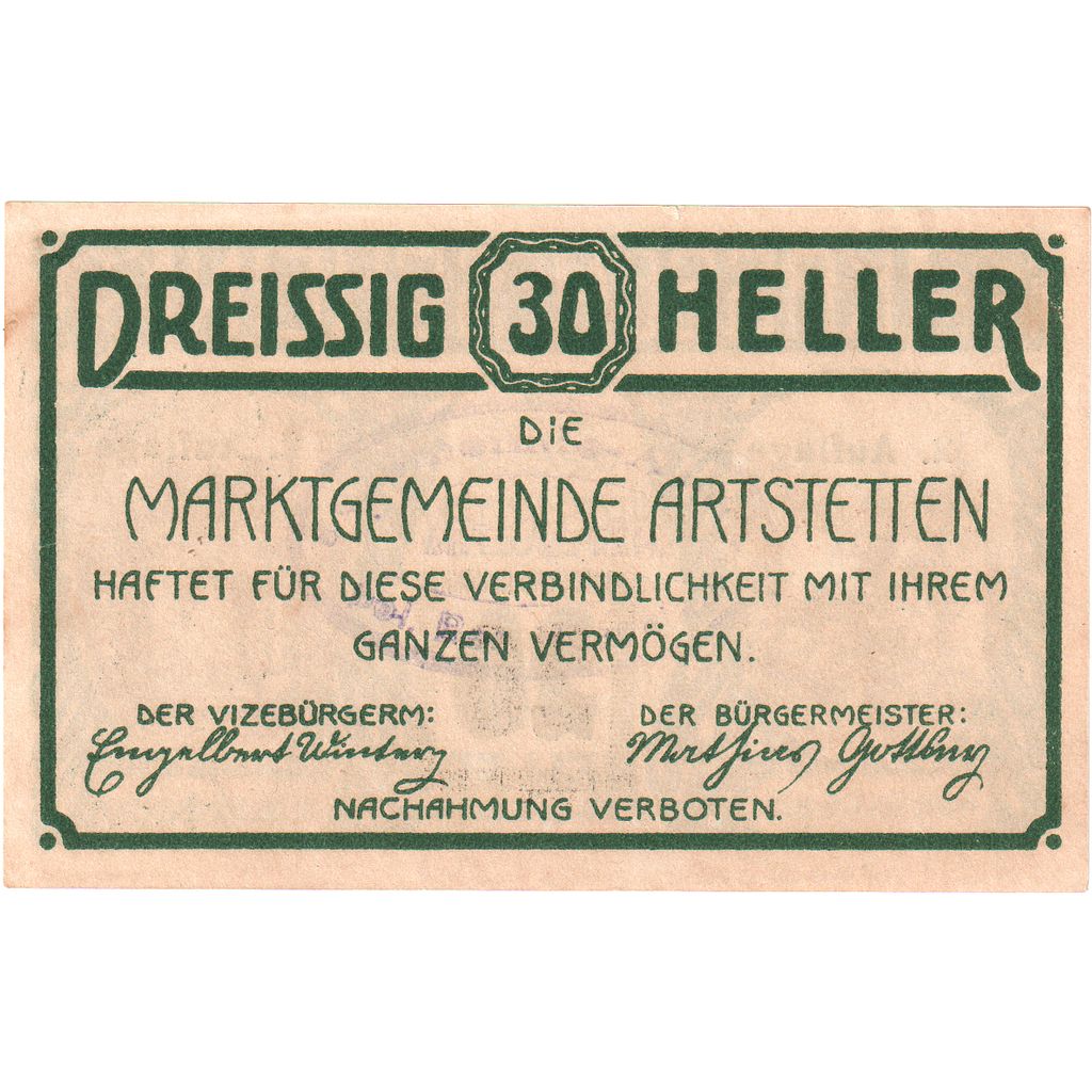 Austria, Artstetten, 20 Heller, 1920-12-31, UNC