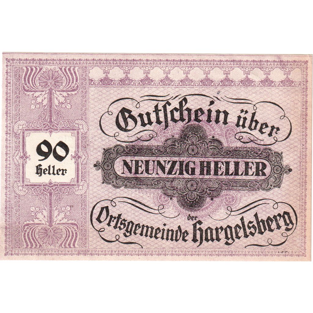 Austria, Hargelsberg, 90 Heller, 1920-12-31, AU