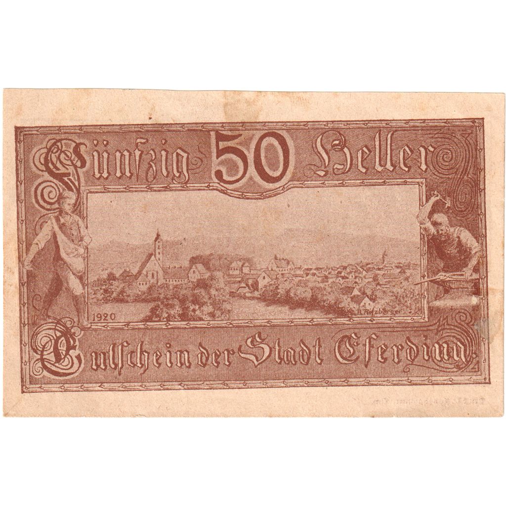 Austria, Eferding, 50 Heller, 1919-11-24, EF(40-45)