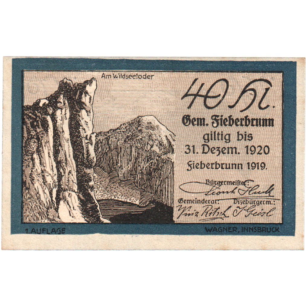 Austria, Fierberbrunn, 40 Heller, 1920-12-31, UNC