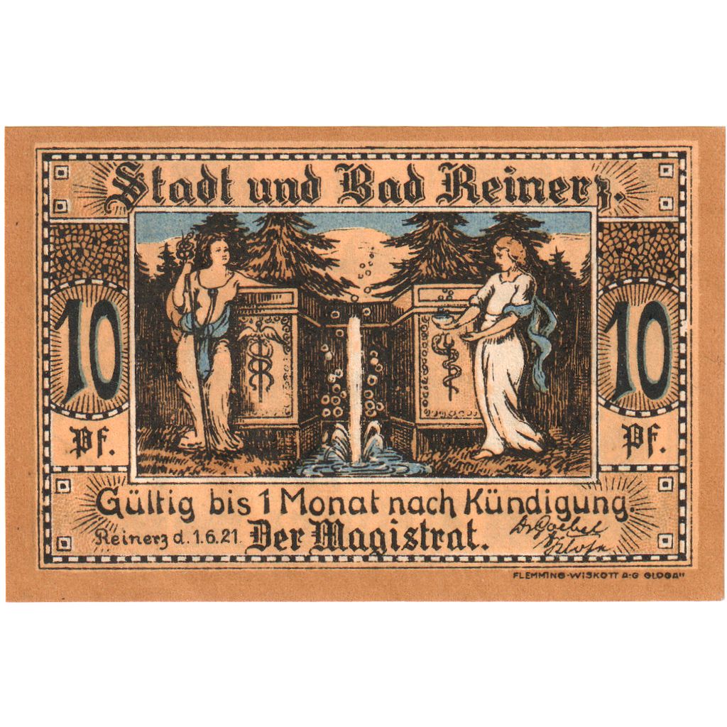 Germania, Bad Reinerz, 10 Pfennig, 1921-06-01, SPL