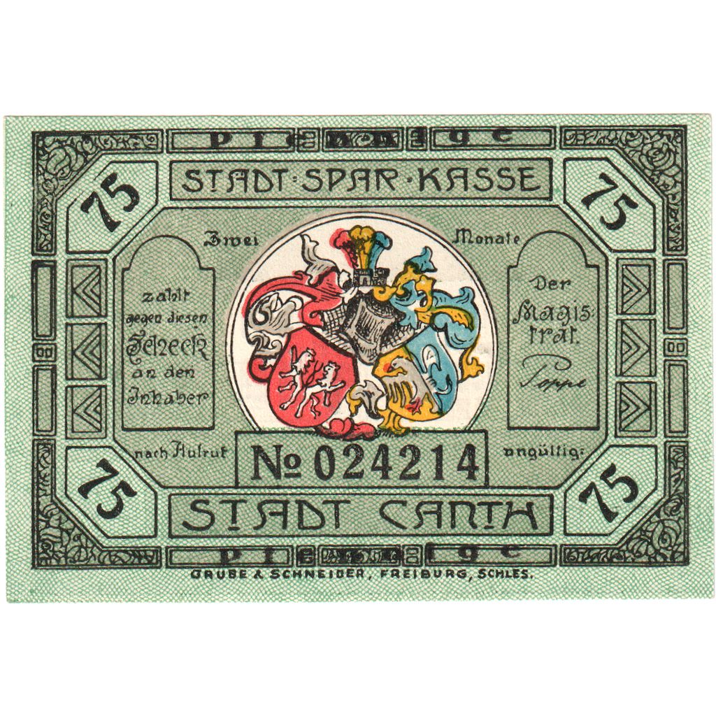 Germany, Canth, 75 Pfennig, UNC(63)