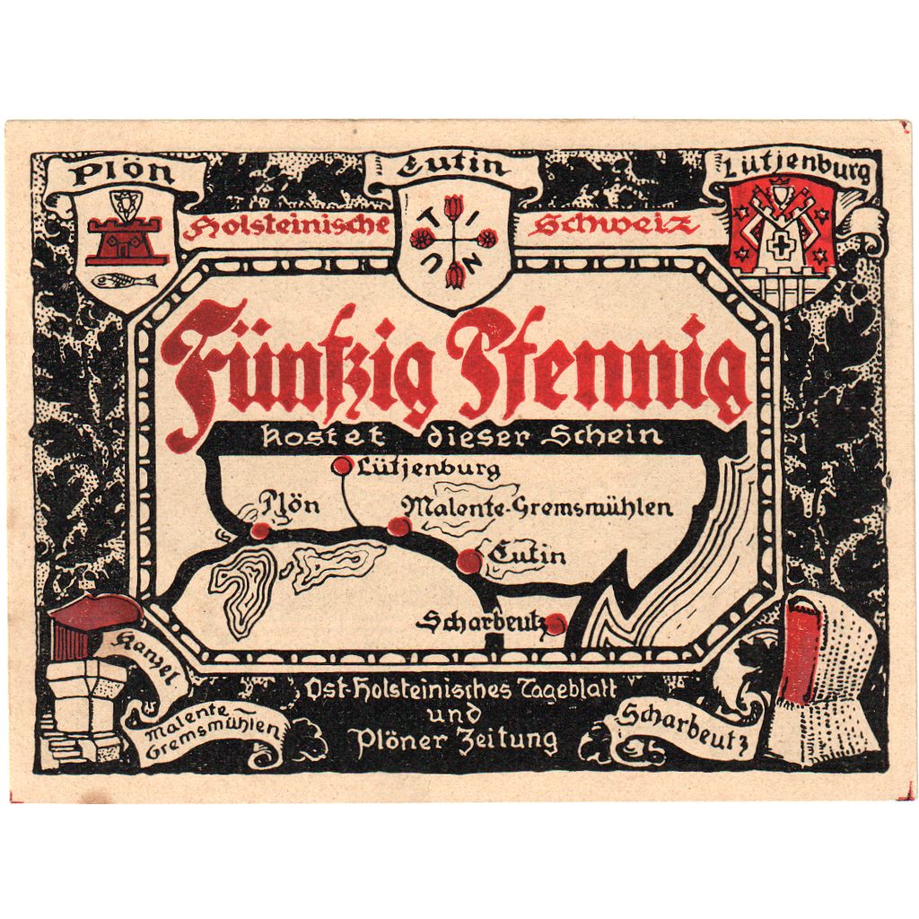 Germany, Plön, 50 Pfennig, UNC(63)