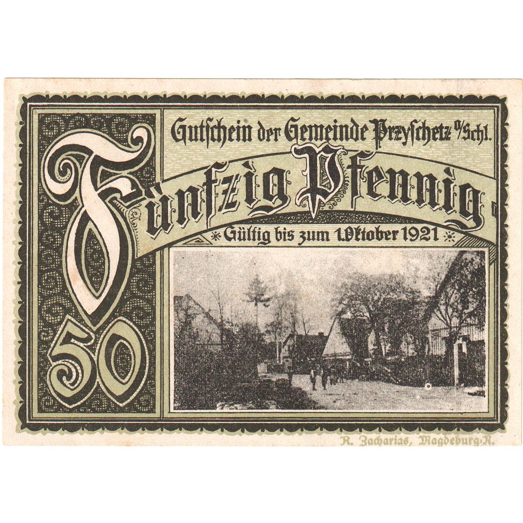 Germany, Przyschetz, 50 Pfennig, 1921-10-01, UNC