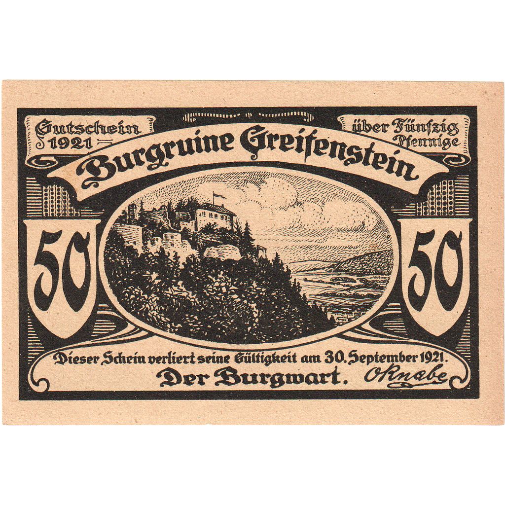Germany, Greifenstein, 50 Pfennig, UNC