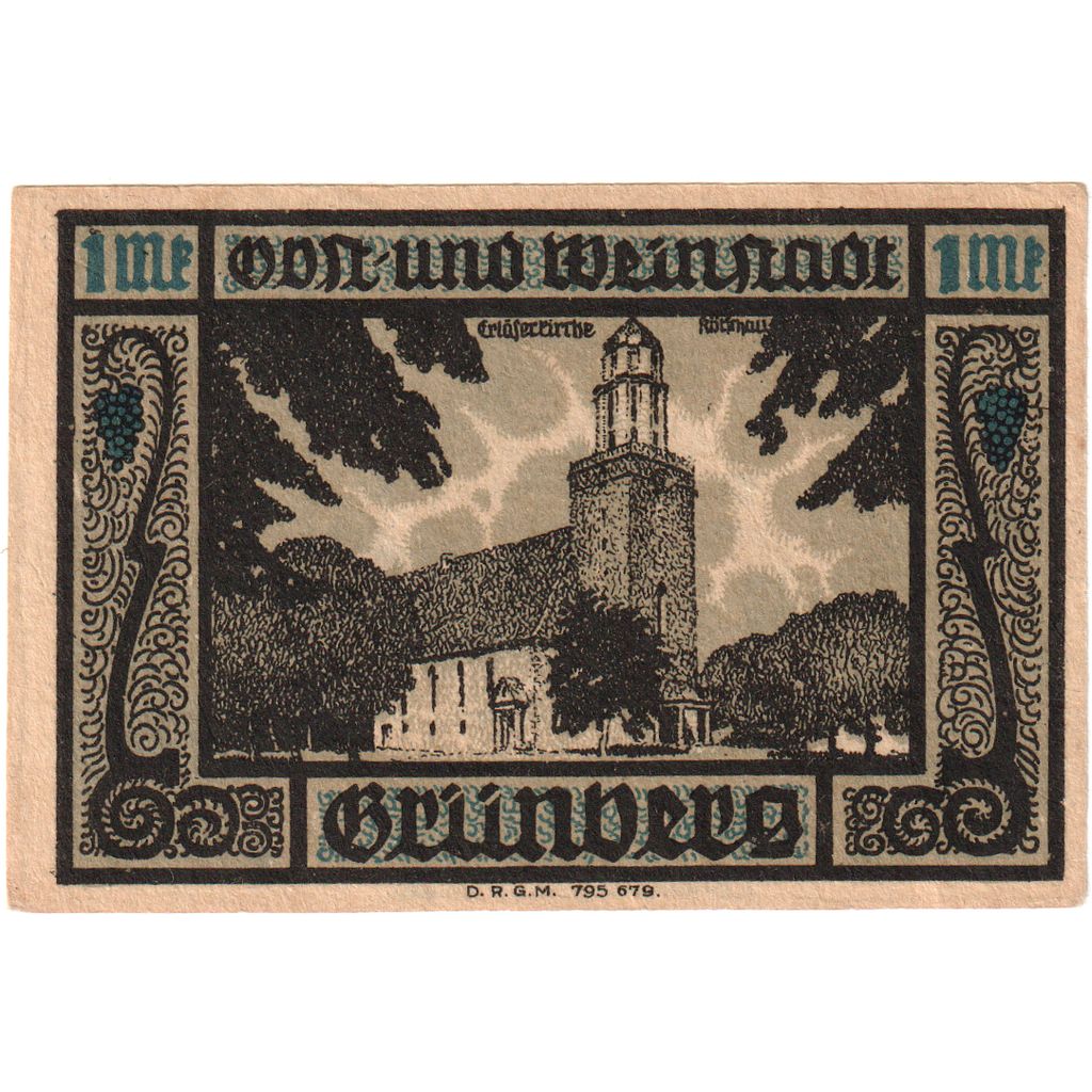Germany, Grünberg, 1 Mark, UNC(63)