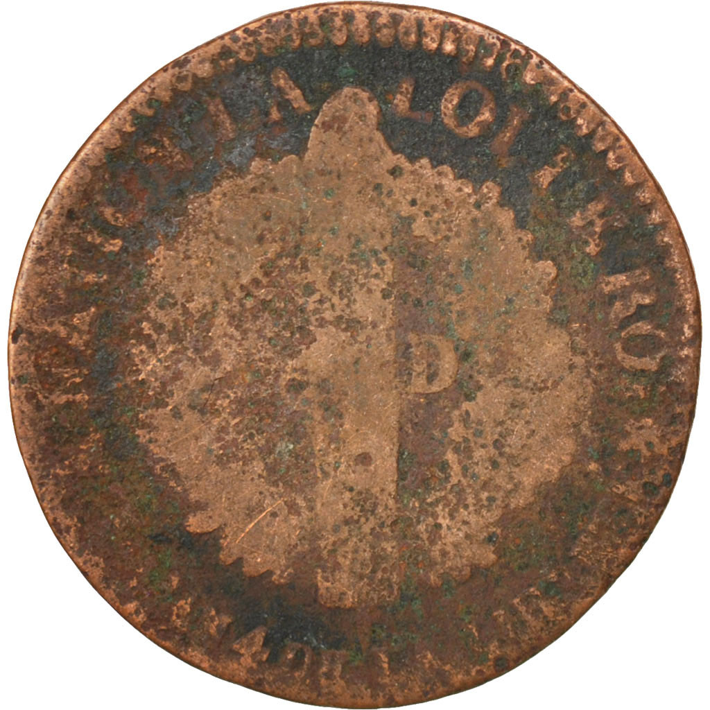 Coin, France, 6 deniers français, 6 Deniers, 1792, Strasbourg, 