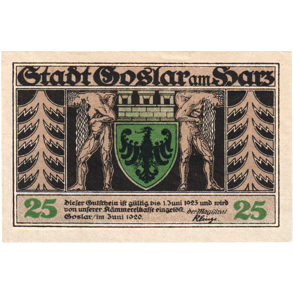 Germany, Goslar am Harz, 25 Pfennig, 1920-06-01, UNC