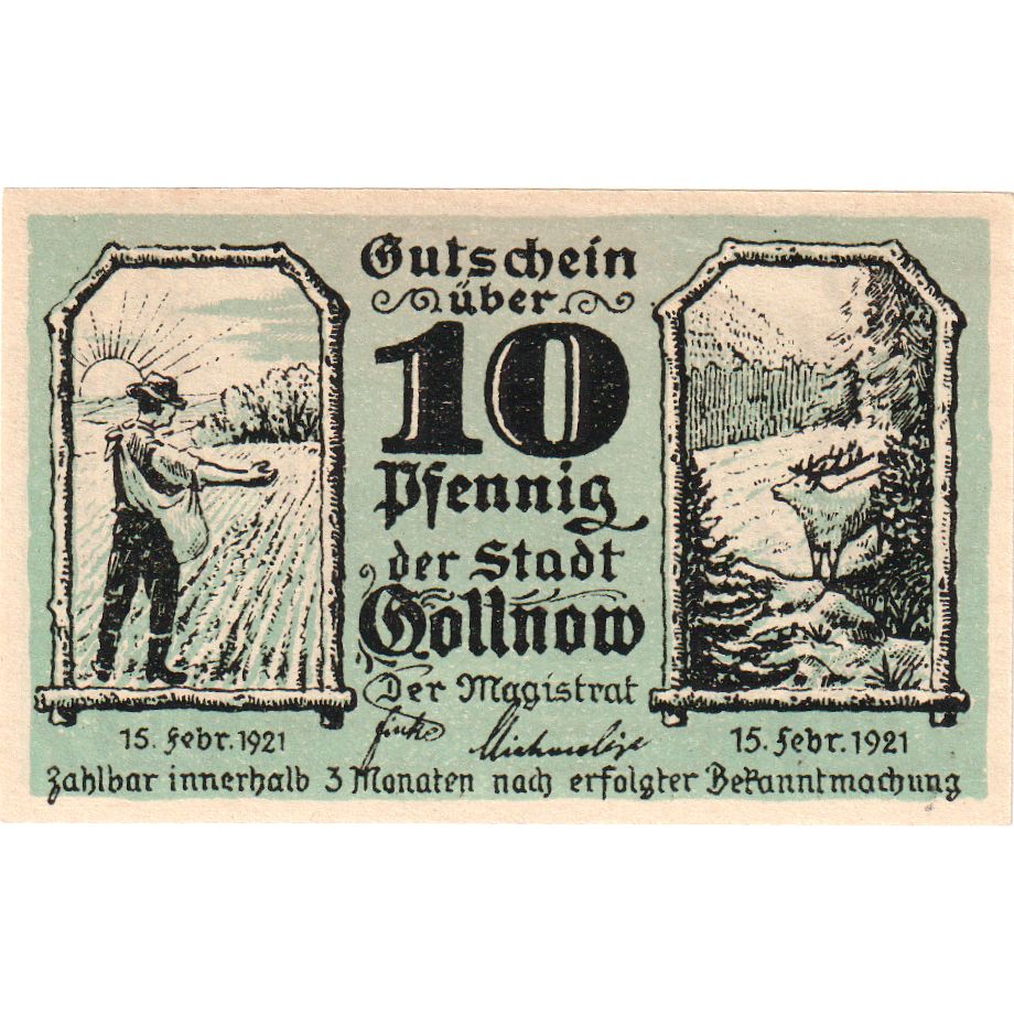 Deutschland, Gollnow, 10 Pfennig, 1921-02-15, UNZ-