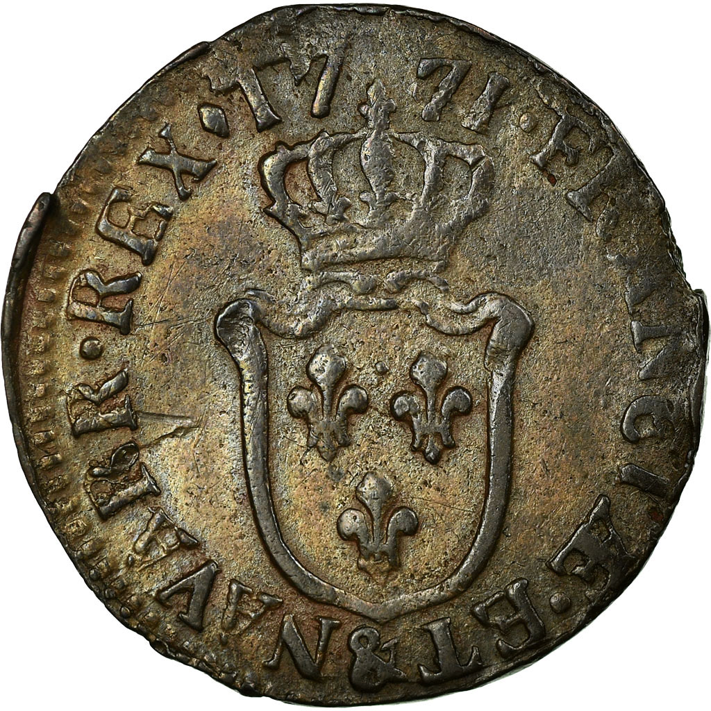 Coin, France, Louis XV, Demi sol d'Aix, 1/2 Sol, 1771, Aix, , Copper