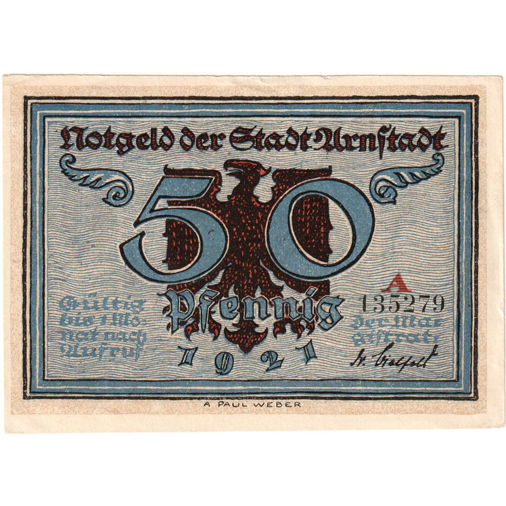 Germany, Arnstadt, 50 Pfennig, UNC